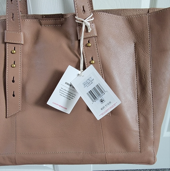 NWT! Lucky Brand Trya Tan Leather Tote - Picture 7 of 9